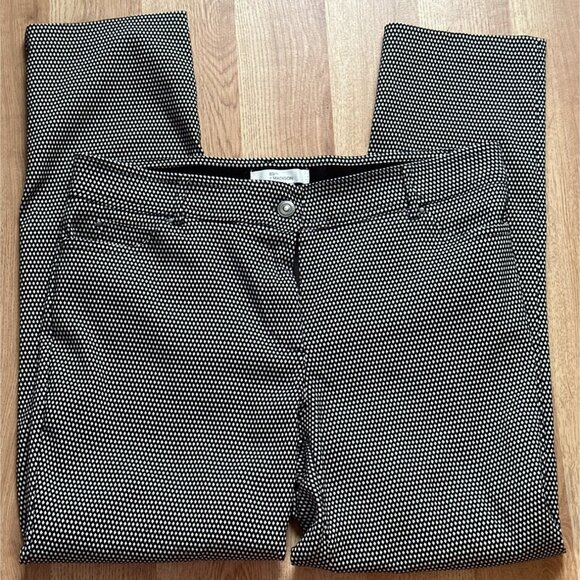 89TH + Madison Black White Small Diamond Print Pants Straight Leg Plus Size 16 - Picture 3 of 8